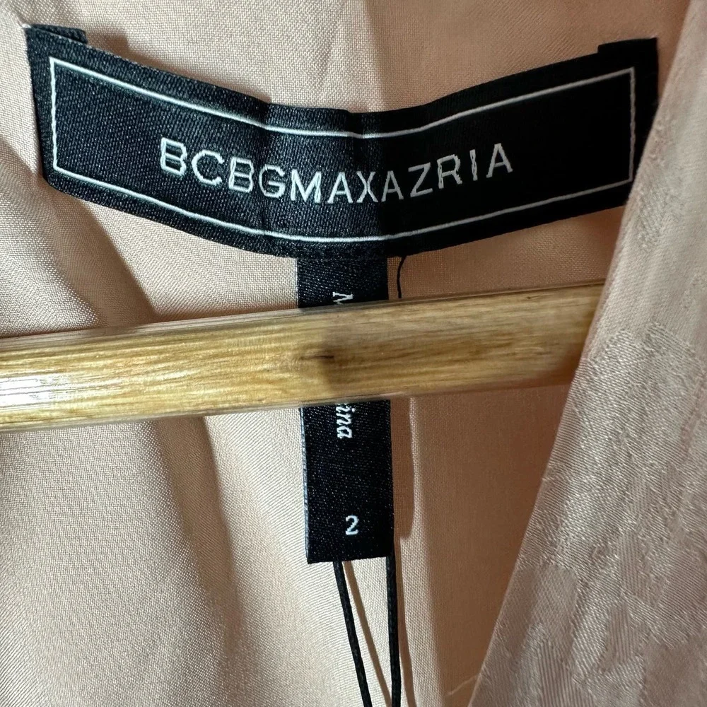 BCBGMAXAZRIA Faux Wrap Mini Floral Cocktail Party Dress Size US 2 - Picture 2 of 12